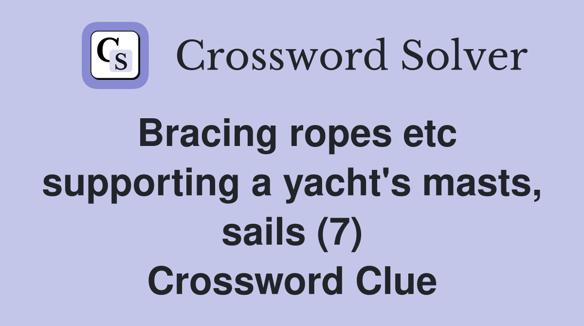 yachts rope crossword clue